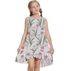 Illustration Flower Floral Design Pattern Kids  Frill Swing Dress by Amaryn4rt