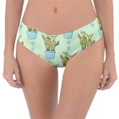 Background Pattern Green Cactus Flora Reversible Classic Bikini Bottoms by Amaryn4rt