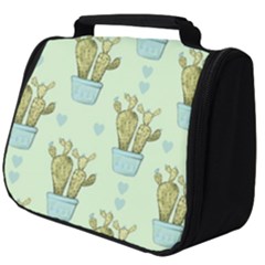 Background Pattern Green Cactus Flora Full Print Travel Pouch (big) by Amaryn4rt