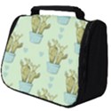 Background Pattern Green Cactus Flora Full Print Travel Pouch (Big) View1