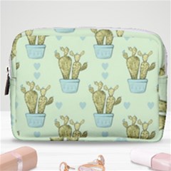 Background Pattern Green Cactus Flora Make Up Pouch (medium) by Amaryn4rt