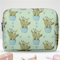 Background Pattern Green Cactus Flora Make Up Pouch (large) by Amaryn4rt