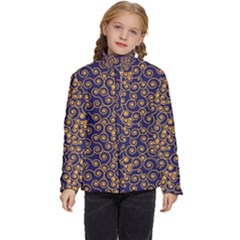 Pattern Illustration Spiral Pattern Texture Fractal Kids  Puffer Bubble Jacket Coat