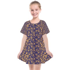 Pattern Illustration Spiral Pattern Texture Fractal Kids  Smock Dress by Amaryn4rt