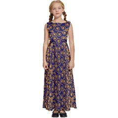 Pattern Illustration Spiral Pattern Texture Fractal Kids  Satin Sleeveless Maxi Dress