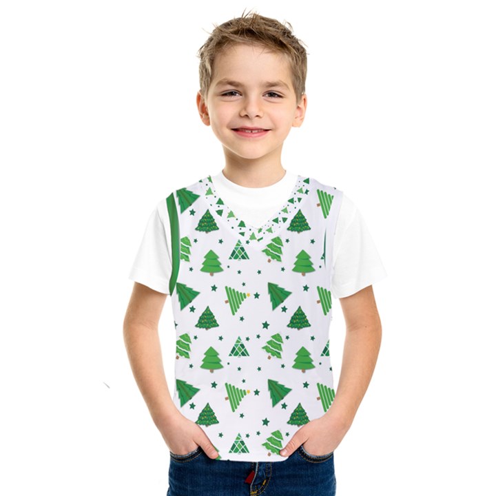 Christmas Trees Pattern Design Pattern Kids  Basketball Tank Top