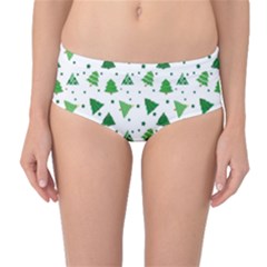 Christmas Trees Pattern Design Pattern Mid-waist Bikini Bottoms by Amaryn4rt