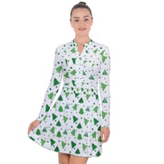 Christmas Trees Pattern Design Pattern Long Sleeve Panel Dress by Amaryn4rt