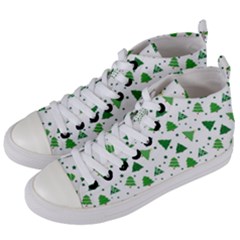 Christmas Trees Pattern Design Pattern Women s Mid-top Canvas Sneakers by Amaryn4rt