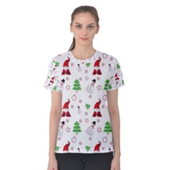 Santa Claus Snowman Christmas Xmas Women s Cotton Tee