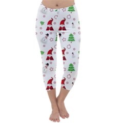 Santa Claus Snowman Christmas Xmas Capri Winter Leggings 