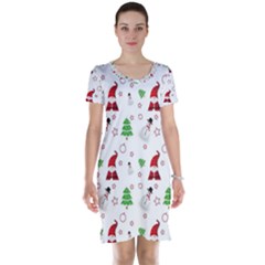 Santa Claus Snowman Christmas Xmas Short Sleeve Nightdress