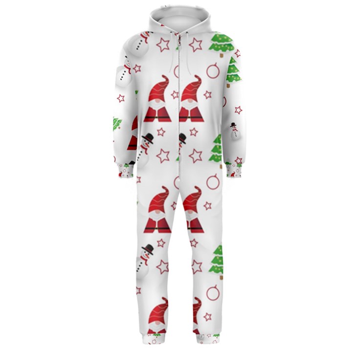 Santa Claus Snowman Christmas Xmas Hooded Jumpsuit (Men)