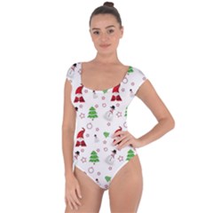 Santa Claus Snowman Christmas Xmas Short Sleeve Leotard 