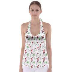 Santa Claus Snowman Christmas Xmas Babydoll Tankini Top by Amaryn4rt