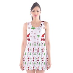 Santa Claus Snowman Christmas Xmas Scoop Neck Skater Dress