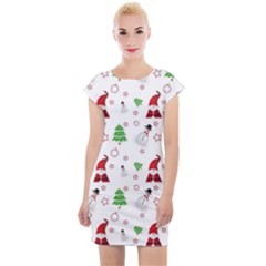 Santa Claus Snowman Christmas Xmas Cap Sleeve Bodycon Dress