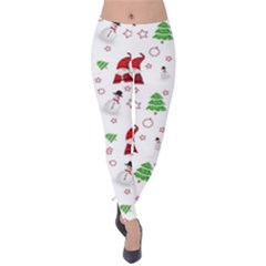 Santa Claus Snowman Christmas Xmas Velvet Leggings by Amaryn4rt