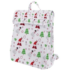 Santa Claus Snowman Christmas Xmas Flap Top Backpack