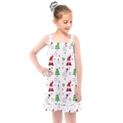 Santa Claus Snowman Christmas Xmas Kids  Overall Dress