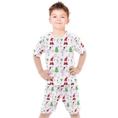 Santa Claus Snowman Christmas Xmas Kids  Tee And Shorts Set by Amaryn4rt