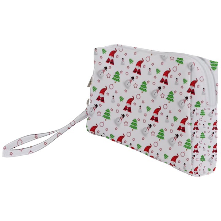 Santa Claus Snowman Christmas Xmas Wristlet Pouch Bag (Small)