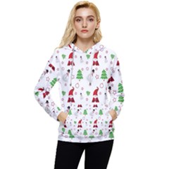 Santa Claus Snowman Christmas Xmas Women s Lightweight Drawstring Hoodie