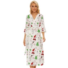 Santa Claus Snowman Christmas Xmas Midsummer Wrap Dress