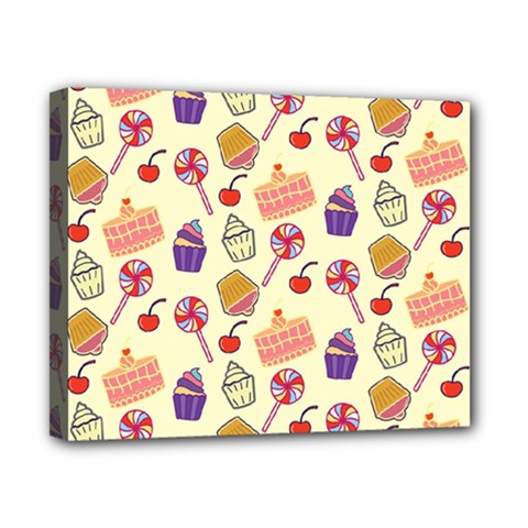 Food Illustration Cupcake Pattern Lollipop Canvas 10  X 8  (stretched) by Amaryn4rt