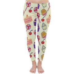 Food Illustration Cupcake Pattern Lollipop Classic Winter Leggings