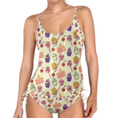 Food Illustration Cupcake Pattern Lollipop Tankini Set by Amaryn4rt