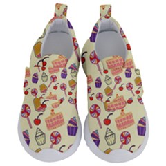 Food Illustration Cupcake Pattern Lollipop Kids  Velcro No Lace Shoes by Amaryn4rt