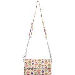 Food Illustration Cupcake Pattern Lollipop Mini Crossbody Handbag by Amaryn4rt