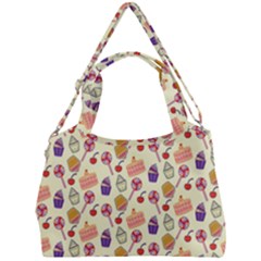 Food Illustration Cupcake Pattern Lollipop Double Compartment Shoulder Bag by Amaryn4rt