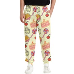 Food Illustration Cupcake Pattern Lollipop Men s Elastic Waist Pants by Amaryn4rt