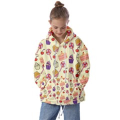 Food Illustration Cupcake Pattern Lollipop Kids  Oversized Hoodie