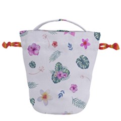 Template-flower Drawstring Bucket Bag by nateshop