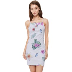 Template-flower Summer Tie Front Dress by nateshop