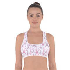 Eiffel Tower Pattern Wallpaper Cross Back Sports Bra by Amaryn4rt