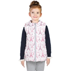 Eiffel Tower Pattern Wallpaper Kids  Hooded Puffer Vest