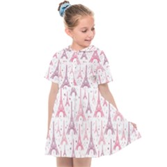 Eiffel Tower Pattern Wallpaper Kids  Sailor Dress by Amaryn4rt