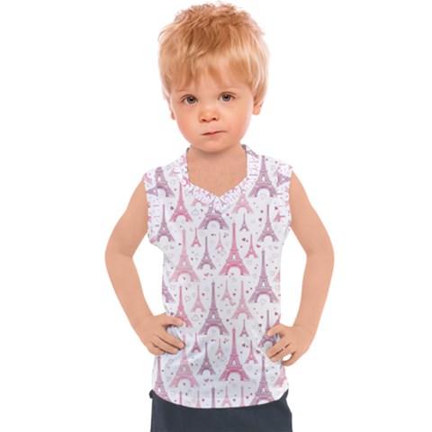 Eiffel Tower Pattern Wallpaper Kids  Sport Tank Top by Amaryn4rt