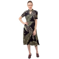 Jungle Sheets Tropical Pattern Keyhole Neckline Chiffon Dress by Amaryn4rt