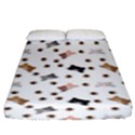 Illustration Cartoon Cat Paw Background Pattern Cute Fitted Sheet (King Size) View1