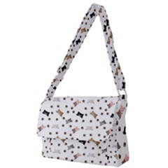 Illustration Cartoon Cat Paw Background Pattern Cute Full Print Messenger Bag (s) by Amaryn4rt