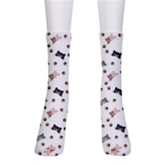 Illustration Cartoon Cat Paw Background Pattern Cute Crew Socks by Amaryn4rt