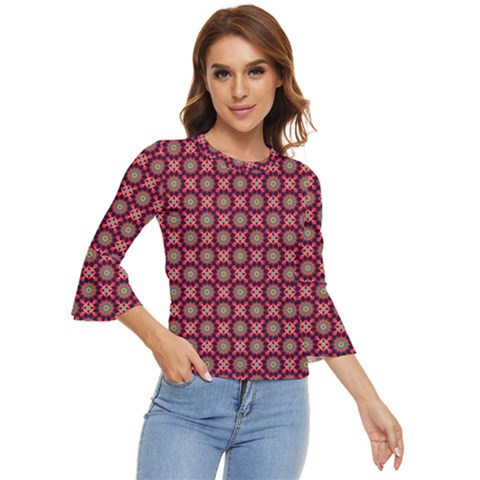 Kaleidoscope Seamless Pattern Bell Sleeve Top by Amaryn4rt