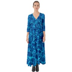 Water Button Up Boho Maxi Dress by nateshop