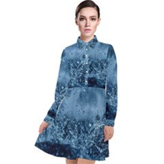 Water-water Long Sleeve Chiffon Shirt Dress