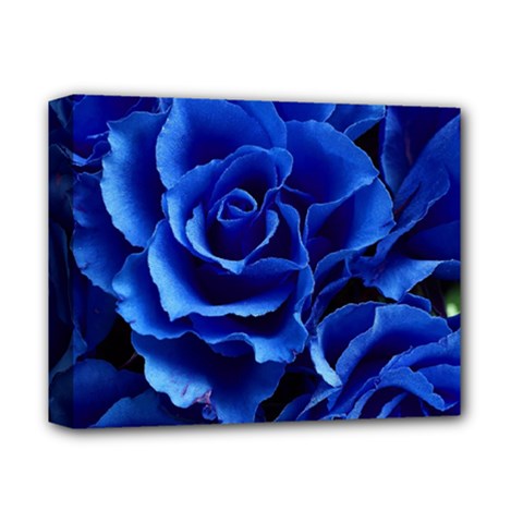 Blue Roses Flowers Plant Romance Deluxe Canvas 14  X 11  (stretched) by Wegoenart